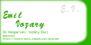 emil vozary business card