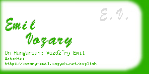 emil vozary business card